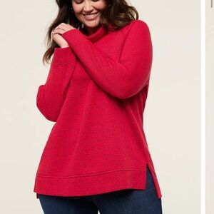 Lane Bryant Relaxed Cowlneck Textured Pullover Top 22/24‎